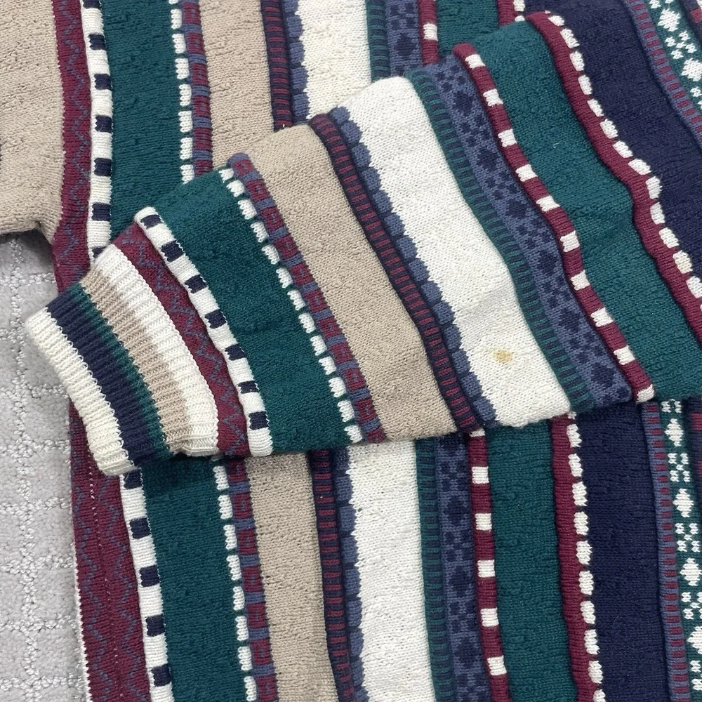 Vintage‎ 90s Cotton Traders Size Large 3D Knit Coogi Style Tundra Retro Sweater